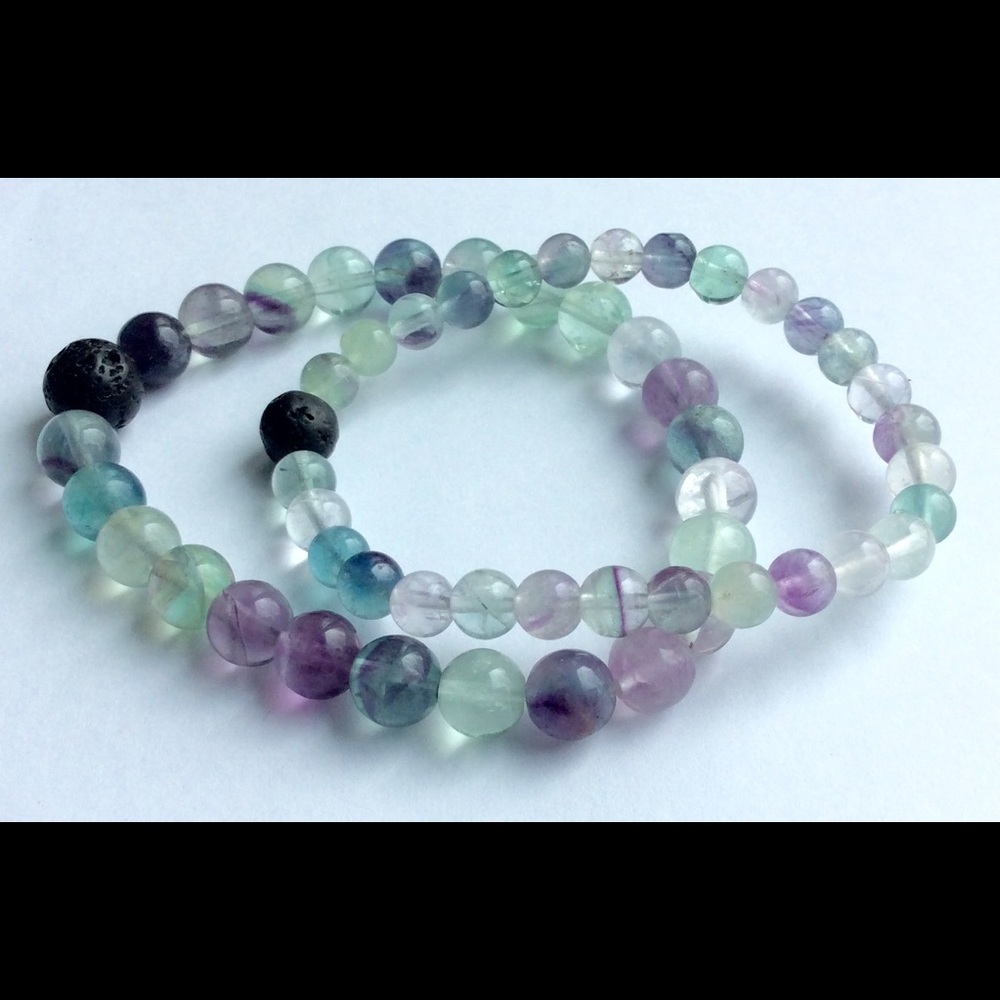 Couples Fluorite Diffusing Bracelet With Lava - image 1